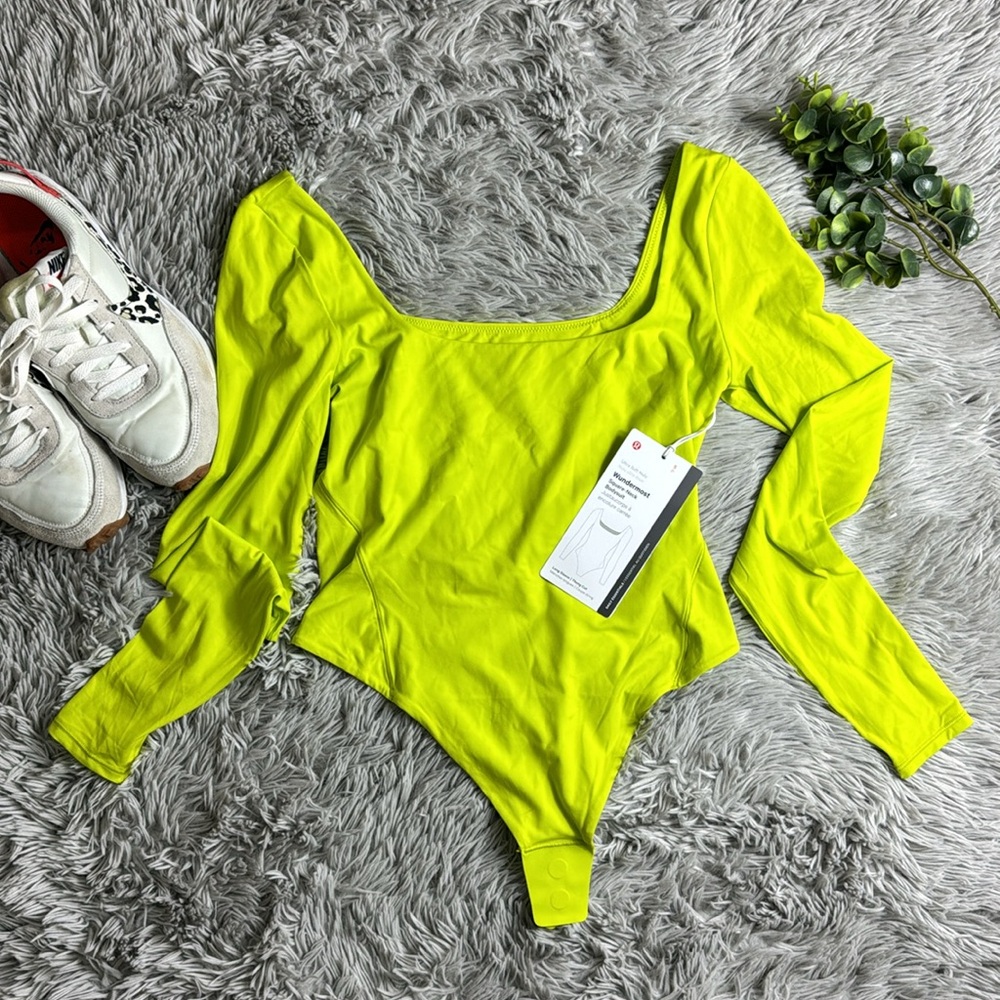 NWT Lululemon Wundermost Ultra-Soft Nulu Square-Neck Long-Sleeve Bodysuit size S